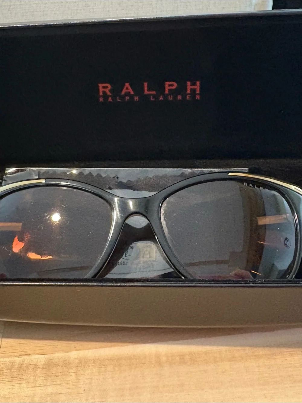 Ralph Lauren Black Sunglasses with Subtle Gold Accents